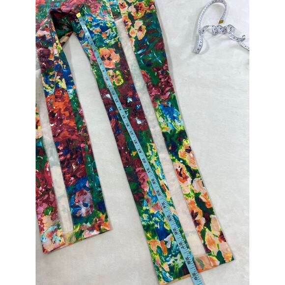 Revolve Casper & Pearl Sophmore Pants Floral Skinny Leg Sheer Front Artsy Fun - Picture 11 of 11